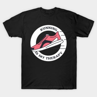 Running is My Therapy Funny Running T-Shirt